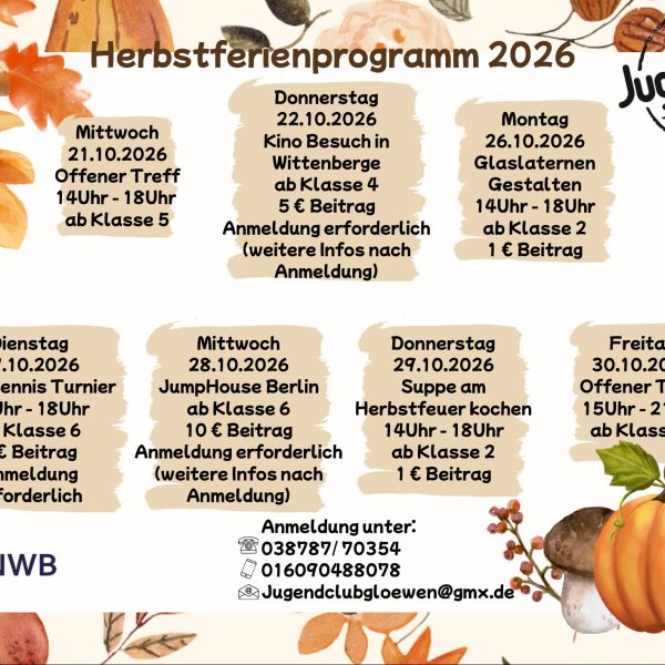 ...Hier unser Herbstferienprogramm...